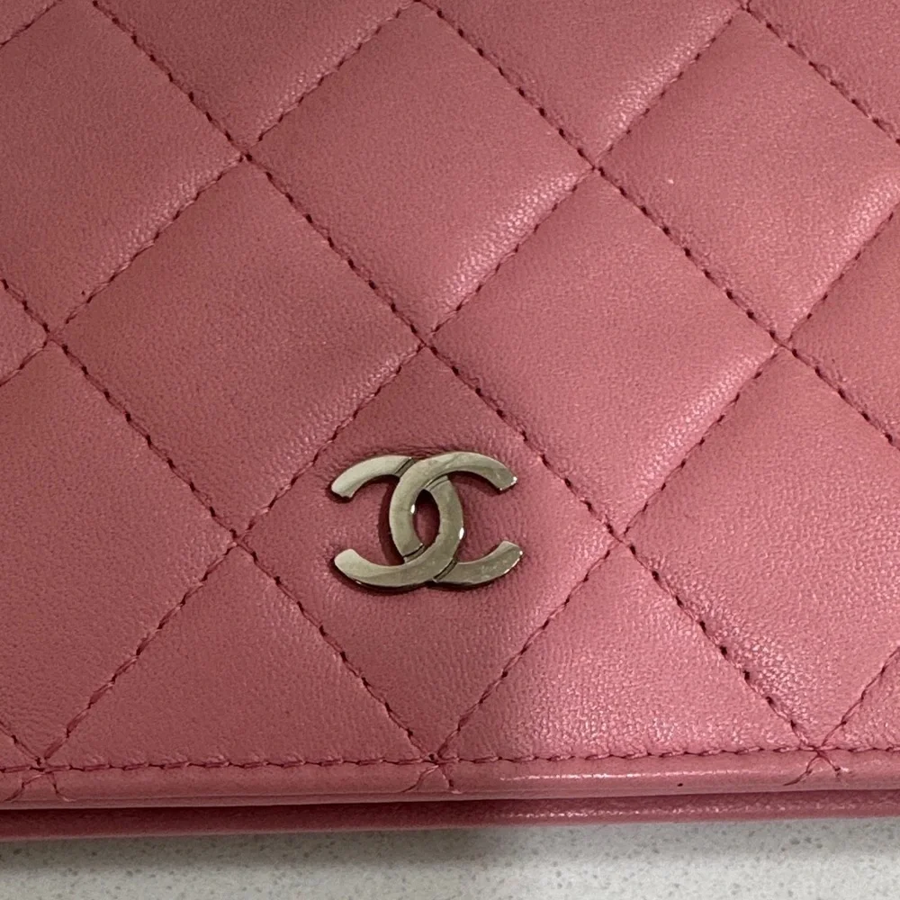 Chanel Pink Quilted Leather Wallet